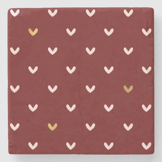 Rotes Rotes Rosa Herz Steinuntersetzer (Vorderseite)