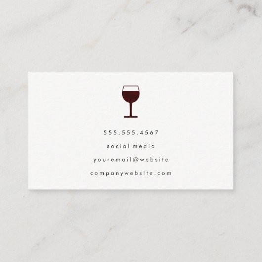 Rotes Rotes Weinglas, rot gebürstet Visitenkarte (Rückseite)