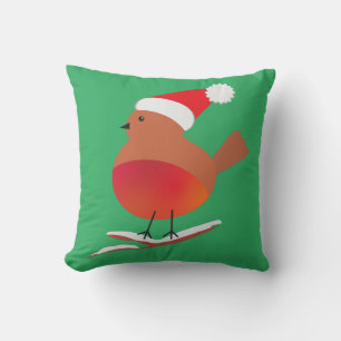 ROTES ROTKEHLCHEN-VOGEL-WEIHNACHTEN-KISSEN KISSEN