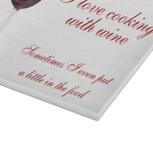 Rotes Rotwein-Schneidebrett Schneidebrett (Ecke)