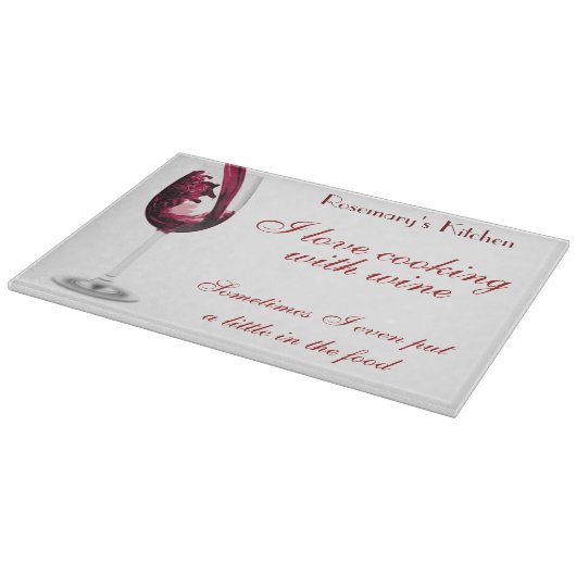 Rotes Rotwein-Schneidebrett Schneidebrett (Ecke)