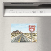 Rotes Route 66 Schild Magnet (In Situ (Geschirrspüler))