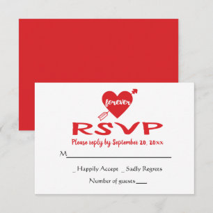 Rotes RSVP-Herz Hochzeit, Moderne Brautparty Einladung
