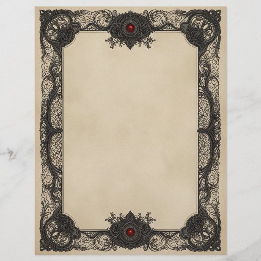 Rotes Rubin-Gotisch-Schreibwarenpapier Briefbogen (Vorderseite)