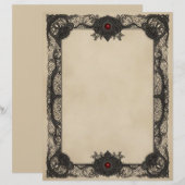 Rotes Rubin-Gotisch-Schreibwarenpapier Briefbogen (Vorne/Hinten)