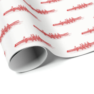 Rotes Rudern Rudermannschaft Crew Team Wassersport Geschenkpapier