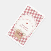 Rotes Rustikales Gingham Boho Apfel Baby Shower Serviette (Ecke)
