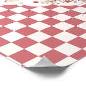 Rotes Rustikales Gingham Boho Apfel Baby Shower Wi Poster (Ecke)