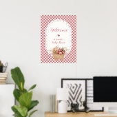 Rotes Rustikales Gingham Boho Apfel Baby Shower Wi Poster (Heimbüro)