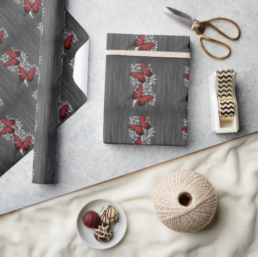 Rotes Rustikales Hochzeitspapier Geschenkpapier (Basteln)