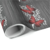 Rotes Rustikales Hochzeitspapier Geschenkpapier (Rolleneckpunkt)