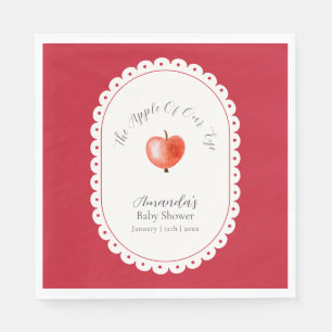 Rotes Rustikales Minimalistisches Vintage-Apfel-Ba Serviette