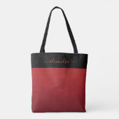 Rotes rustikales ombre personalisiert tasche (Rückseite)