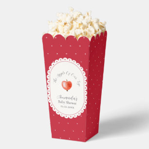 Rotes Rustikales Popcorn Vintage Apfel Baby Shower Geschenkschachtel