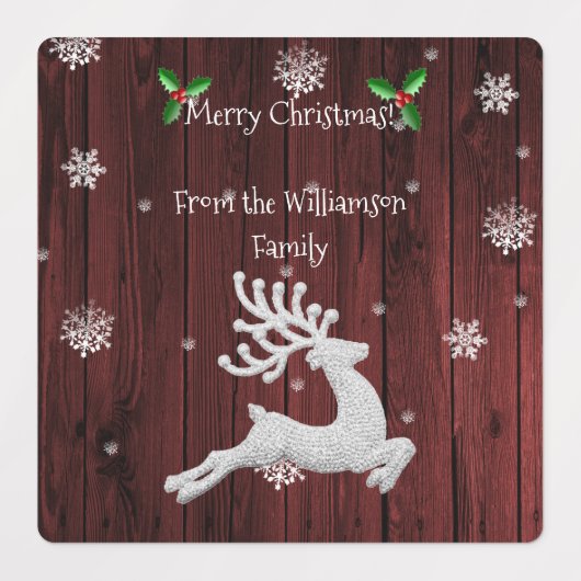 Rotes Rustikales Weihnachtsgebäck Etiketten (Design 2)