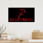 Rotes Sagittarius-Horoskop-Symbol Poster (Küche)