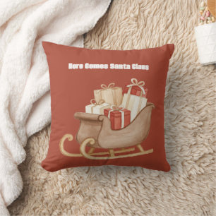 Rotes Sahne-Geschenke von Santas Schlitten Kissen