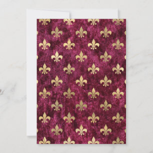 Rotes Samt Fleur De Lis Mardi Gras Orleans Muster Einladung