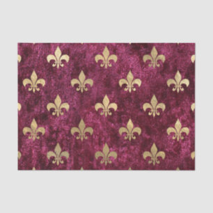 Rotes Samt Fleur De Lis Mardi Gras Orleans Muster Seidenpapier