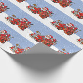 Rotes Sankt-Löschfahrzeugfeiertags-Packpapier Geschenkpapier (Ecke)