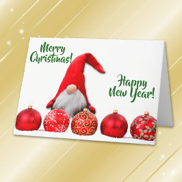 Rotes Sanktgnome-Weihnachten Feiertagskarte