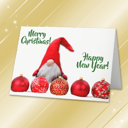 Rotes Sanktgnome-Weihnachten Feiertagskarte