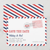 Rotes Save the Date Postdienst-Kollektion (Vorne/Hinten)