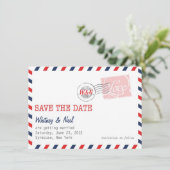 Rotes Save the Date Postdienst-Kollektion (Stehend Vorderseite)
