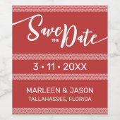 Rotes Save-the-Date-Weinetikett Weinetikett (Einzelnes Label)