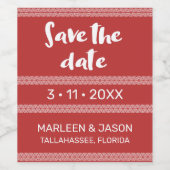Rotes Save the Date Weinlabel Weinetikett (Einzelnes Label)