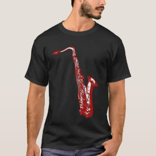 Rotes Saxophon T-Shirt