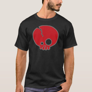 Rotes Schädel-Schwarzes T T-Shirt