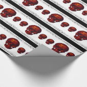Rotes Schädelpapier Geschenkpapier (Ecke)