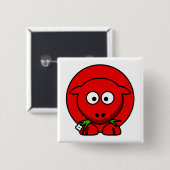 Rotes Schaf Button (Vorne & Hinten)