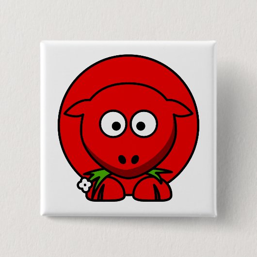 Rotes Schaf Button (Vorderseite)