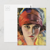 Rotes Schals Zigeunerin Postkarte (Vorne/Hinten)