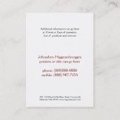 Rotes Scheunen-Land-lebender landwirtschaftlicher Visitenkarte (Rückseite)