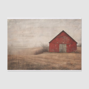 Rotes Scheunen-Landhaus-Stil Vintage-Malerei-Decou Seidenpapier