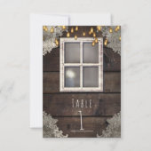 Rotes Scheunenfenster & Lichter Rustikales Tisch N Einladung (Vorderseite)