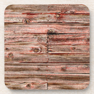 rotes Scheunenholz-Untersetzer-Set Getränkeuntersetzer