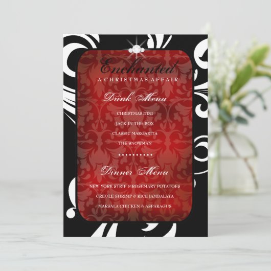 rotes schickes Abendessen des Menükarte (Stehend Vorderseite)