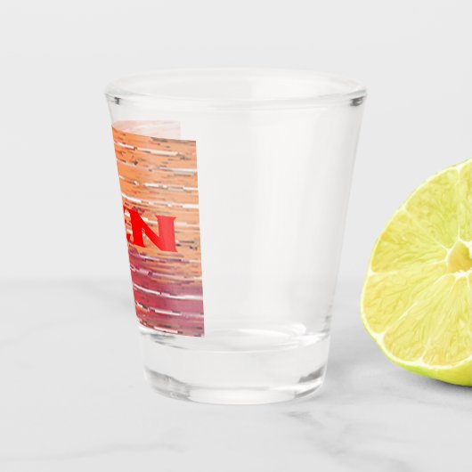 Rotes Schilf-Glas Schnapsglas (Rechts)