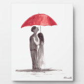 Rotes Schirmpaar Fotoplatte (Vorderseite)