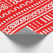 Rotes Schlamm-Stoff-Muster Geschenkpapier (Ecke)