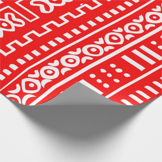 Rotes Schlamm-Stoff-Muster Geschenkpapier (Ecke)