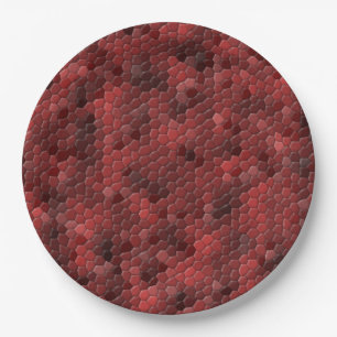 Rotes Schlangenleder-Schuppenmuster Pappteller