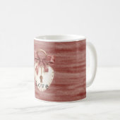 Rotes Schleifen-Cream Herz Kaffeetasse (VorderseiteRechts)