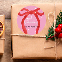 Rotes Schleifen-Wasserfarben-Rosa-Weihnachtsfeier