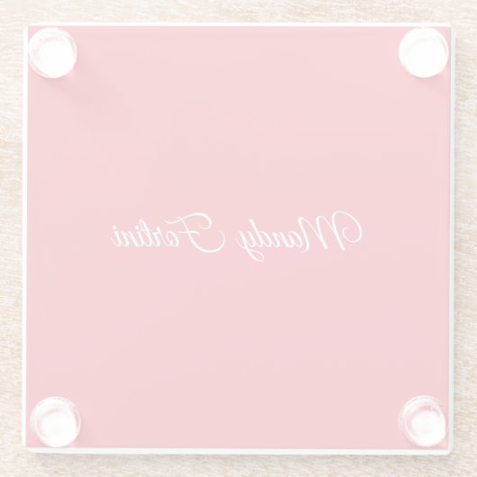 Rotes Schlicht Elegantes Minimalistisches Kalligra Glasuntersetzer (Rückseite)