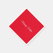 Rotes Schlicht Elegantes Minimalistisches Kalligra Serviette (Ecke)